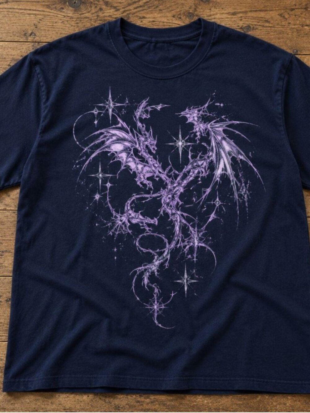 Navy Dragon Graphic Tee 🐉💜